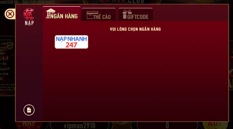Hướng dẫn nạp tiền qua thẻ cào tại Manclub.